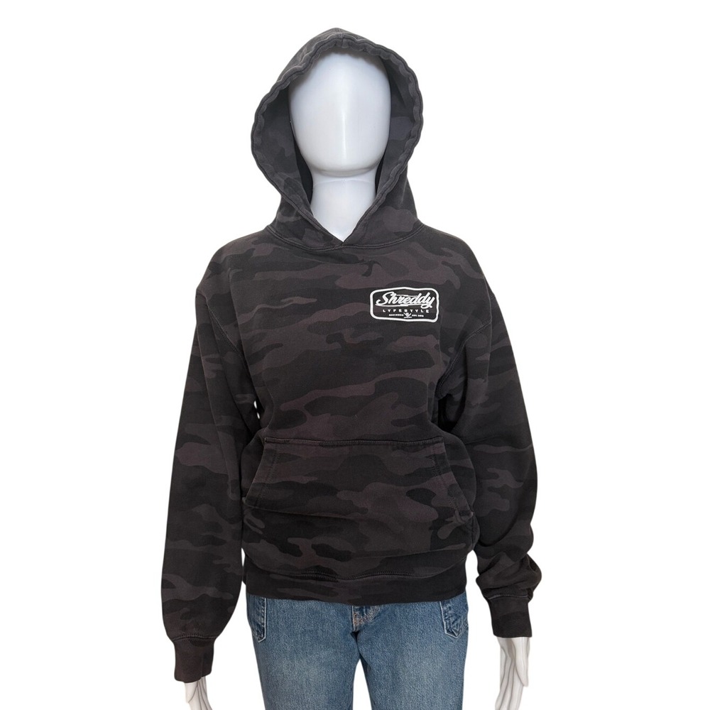 Shreddy Lifestyle Black Grey Camo Hoodie Size‎ S